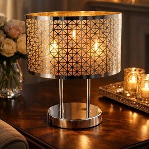 PartyLite Enchanted Metal Silver Votive Lamp Style Candle Holder 14”